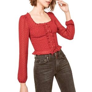 Reformation Italia top Polka Dot Size 6